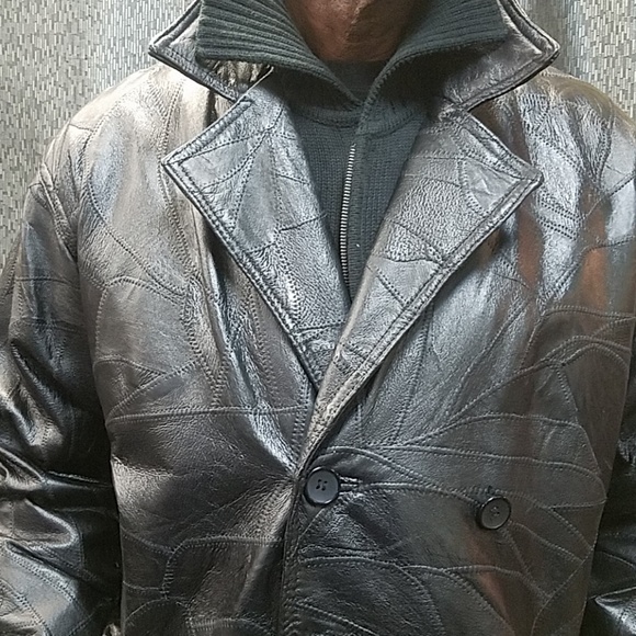 Genuine leather trench coat. Size XL - Picture 7 of 8